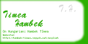 timea hambek business card